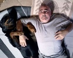 Ron on floor with Bubba - Click for Larger View