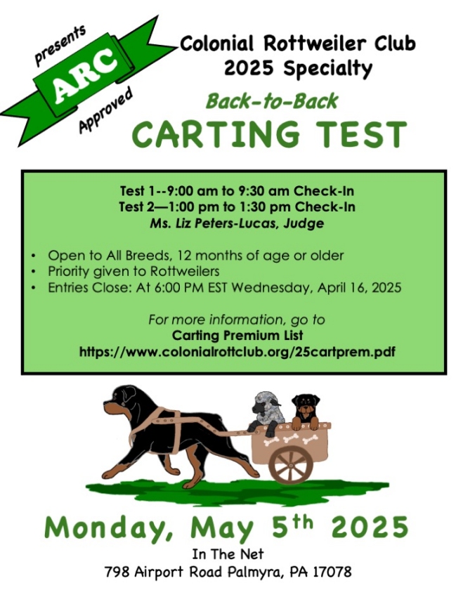 CRC Specialty, Palmyra PA May 1-8, 2025 - Click for Larger View