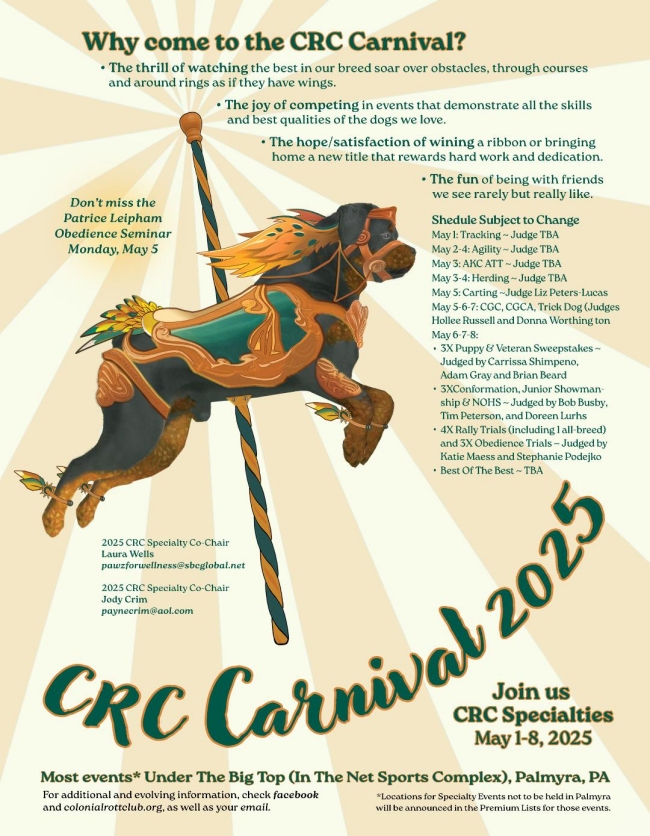 CRC Specialty, Palmyra PA May 1-8, 2025 - Click for Larger View