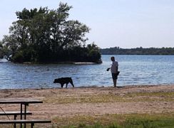 Playing in the river - Click for Larger View